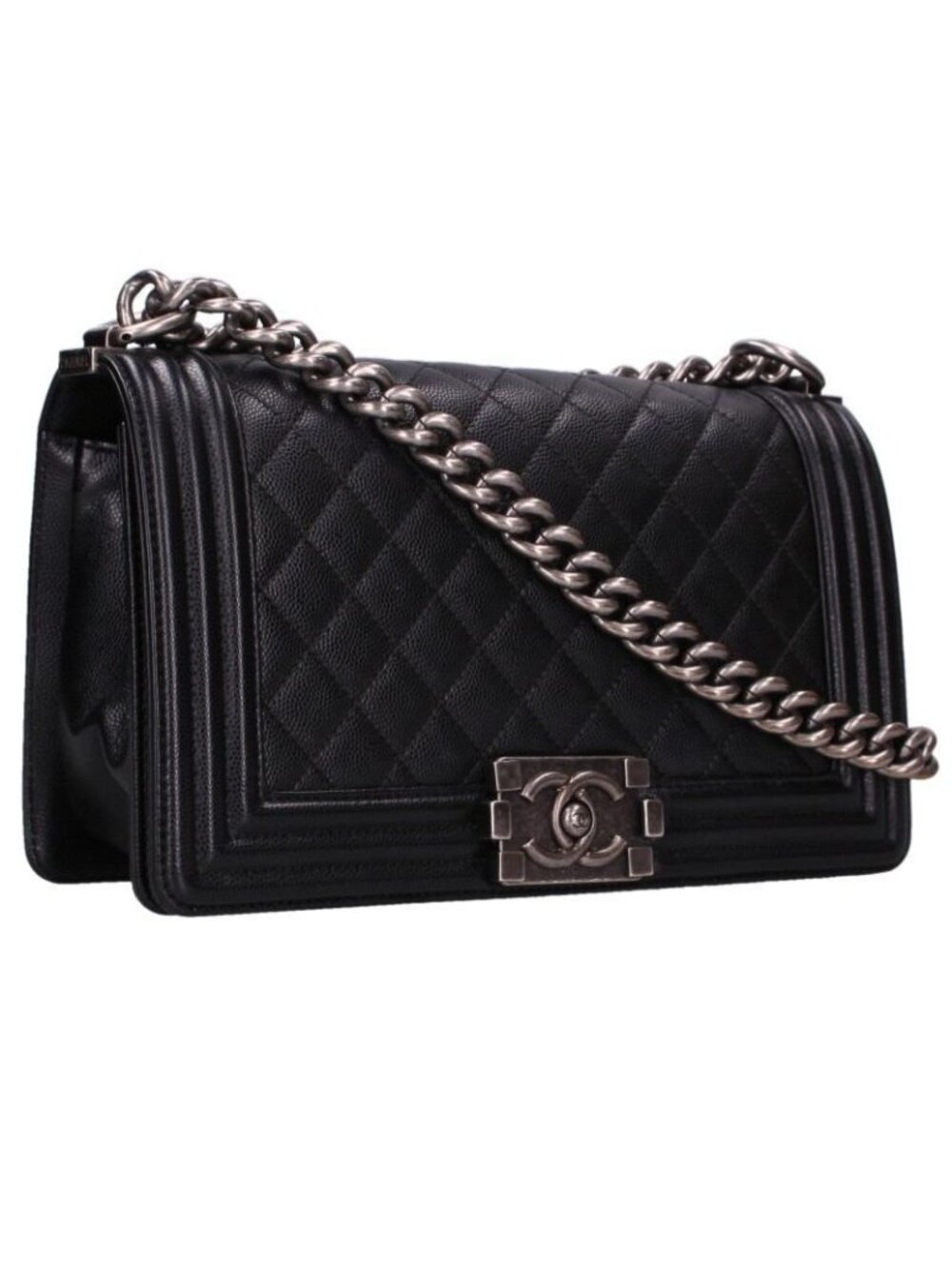 Chanel Boy 25 28 Caviar Leather Chain Shoulder Bag 25
